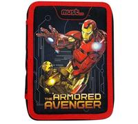Trousse garnie Avengers - Iron Man Armored - 2 compartiments - 12 feutres - 12 crayons