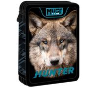 Trousse Garnie Double Compartiment Loup Hunter 21 Cm Noir / Bleu TU