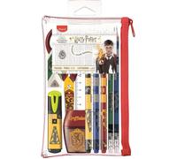 Maped - Trousse de Fournitures Scolaires Harry Potter 10 pièces - Ciseaux - 1 taille-crayons - 1 gomme - 1 surligneur - 3 feutres pointes fines - 2 graphites Couleur