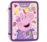 Trousse Double Compartiment Imprimé Tissu Peppa Pig Super Cool Blanc / Rose / Gris TU