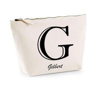 Trousse Gilbert Lettre Chic | Pochette Toilette Maquillage | Idée Cadeau Prénom pour Cuisinier Barbecue Jardinage Oncle Parrain Beau Papa Collègue Départ Retraite Noël