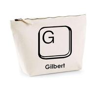 Trousse Gilbert Lettre Clavier | Pochette Toilette Maquillage | Idée Cadeau Prénom Informaticien Geek Gamer Anniversaire Oncle Parrain Beau Papa Collègue Départ Retraite Noël