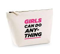 Trousse Girls Can do Anything | Pochette Toilette Maquillage | Idée Cadeau Petite Amie Copine Femme Parfaite Drôle Humour Original Anniversaire Amour Unique