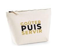 Trousse Gouter Puis Servir - Pouch Case - Idée Trousse Rangement Cadeau Anniversaire Fête Original Famille Travail Départ Collègue Retraite Noël. - Doré&Noir - 1