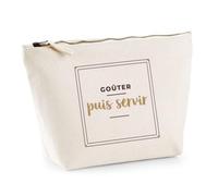 Trousse Gouter Puis Servir - Pouch Case - Idée Trousse Rangement Cadeau Anniversaire Fête Original Famille Travail Départ Collègue Retraite Noël. - Marron - 3