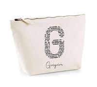 Trousse Grégoire Lettre Littérature | Pochette Toilette Maquillage | Idée Cadeau Prénom Livre Lecture Anniversaire Oncle Parrain Beau Papa Collègue Départ Retraite Noël