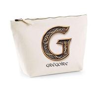 Trousse Grégoire Lettre Viking | Pochette Toilette Maquillage | Idée Cadeau Prénom Motard Jeux de Rôle Vidéo Anniversaire Oncle Parrain Beau Papa Collègue Départ Retraite Noël