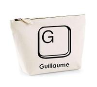 Trousse Guillaume Lettre Clavier | Pochette Toilette Maquillage | Idée Cadeau Prénom Informaticien Geek Gamer Anniversaire Oncle Parrain Beau Papa Collègue Départ Retraite Noël