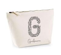 Trousse Guillaume Lettre Littérature | Pochette Toilette Maquillage | Idée Cadeau Prénom Livre Lecture Anniversaire Oncle Parrain Beau Papa Collègue Départ Retraite Noël