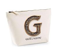 Trousse Guillaume Lettre Viking | Pochette Toilette Maquillage | Idée Cadeau Prénom Motard Jeux de Rôle Vidéo Anniversaire Oncle Parrain Beau Papa Collègue Départ Retraite Noël