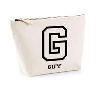 Trousse Guy Lettre Sport | Pochette Toilette Maquillage | Idée Cadeau Prénom Style Basket Université Anniversaire Oncle Parrain Beau Papa Collègue Départ Retraite Noël