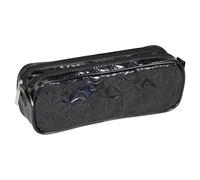 Trousse holographique rectangulaire 2 compartiments 22x7x8 cm, noir - Noir