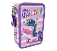 Trousse I Believe en Unicorns Multicompartiment 3 zip école complète 44 pièces stylos crayons couleurs feutres Giotto