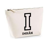 Trousse Imrân Lettre Sport | Pochette Toilette Maquillage | Idée Cadeau Prénom Style Basket Université Anniversaire Oncle Parrain Beau Papa Collègue Départ Retraite Noël