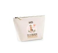Trousse INES Cou Monté Girafe | Pochette Enfant Mignonne Toilette Maquillage Idée Cadeau pour Jeune
