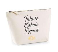 Trousse Inhale Exhale Repeat | Pochette Toilette Maquillage | Idée Cadeau Yoga Humour Zen Méditation Cadeau Drôle Original Souplesse Bien-Être