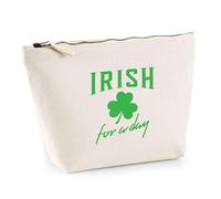 Trousse Irish for a Day | Pochette Toilette Maquillage | Idée Cadeau Saint Patrick Humour Shamrock Lutin Drôle Fête
