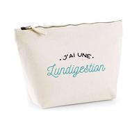 Trousse J'Ai Une Lundigestion | Pochette Toilette Maquillage | Idée Cadeau Humour Drôle Marrant Jeu de Mots Original Anniversaire Fête