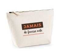 Trousse Jamais de Fausse Note - Pouch Case - Idée Trousse Rangement Cadeau Anniversaire Fête Original Famille Travail Départ Collègue Retraite Noël. - Marron&Terracotta - 4