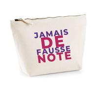Trousse Jamais de Fausse Note - Pouch Case - Idée Trousse Rangement Cadeau Anniversaire Fête Original Famille Travail Départ Collègue Retraite Noël. - Violet&Rouge - 1