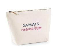 Trousse Jamais sans Mon Tapis - Pouch Case - Idée Trousse Rangement Cadeau Anniversaire Fête Original Famille Travail Départ Collègue Retraite Noël. - Gris&Rose - 2