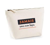 Trousse Jamais sans Mon Tapis - Pouch Case - Idée Trousse Rangement Cadeau Anniversaire Fête Original Famille Travail Départ Collègue Retraite Noël. - Bleu&Terracotta - 4