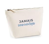 Trousse Jamais sans Mon Tapis - Pouch Case - Idée Trousse Rangement Cadeau Anniversaire Fête Original Famille Travail Départ Collègue Retraite Noël. - Gris&Bleu - 2