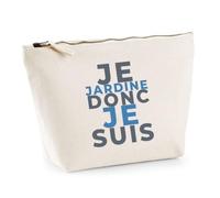 Trousse Je Jardine Donc Je suis - Pouch Case - Idée Trousse Rangement Cadeau Anniversaire Fête Original Famille Travail Départ Collègue Retraite Noël. - Gris&Bleu - 1