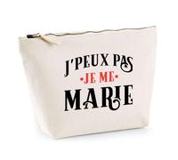 Trousse Je me Marie | Pochette Toilette Maquillage | Idée Cadeau EVG EVJF Enterrement de Vie Garçon Jeune Fille Humour Original Mariage Drôle Unique