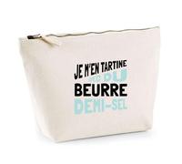 Trousse Je m'en Tartine | Pochette Toilette Maquillage | Idée Cadeau Humour Drôle Marrant Original Anniversaire Fête