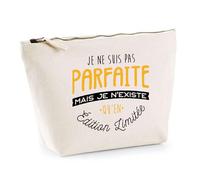 Trousse Je ne suis Pas Parfaite | Pochette Toilette Maquillage | Idée Cadeau Petite Amie Copine Femme Drôle Humour Original Anniversaire Amour Unique