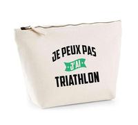 Trousse Je Peux Pas j’AI Triathlon | Pouch | Idée Pochette Toilette Maquillage Transport Cadeau Anniversaire Fête Original Famille Travail Départ Collègue Retraite