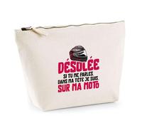 Trousse Je suis sur ma Moto | Pochette Toilette Maquillage | Idée Cadeau Mob Mobeur Motard Passion Moto Humour Original Anniversaire Noël Rider Biker Drôle