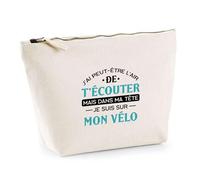 Trousse Je suis sur Mon Vélo | Pochette Toilette Maquillage | Idée Cadeau Vélo Cycliste Humour Cadeau Drôle Original Cyclisme Route Passion