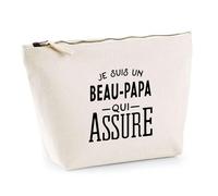 Trousse Je suis Un Beau-Papa Qui Assure | Pochette Toilette Maquillage | Idée Cadeau Beau Père Papa Humour Original Noël Anniversaire Famille Amour Fête des Pères