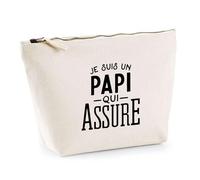Trousse Je suis Un Papi Qui Assure | Pochette Toilette Maquillage | Idée Cadeau Grand-Père Humour Original Noël Anniversaire Fête Famille Cadeau Drôle