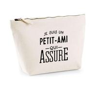 Trousse Je suis Un Petit-Ami Qui Assure | Pochette Toilette Maquillage | Idée Cadeau Ami Copain Mec Parfait Drôle Humour Original Anniversaire Amour Unique