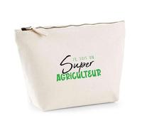 Trousse Je suis Un Super Agriculteur | Pouch | Idée Pochette Toilette Maquillage Transport Cadeau Anniversaire Fête Original Famille Travail Départ Collègue Retraite