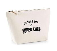 Trousse Je suis Un Super Chef | Pouch | Idée Pochette Toilette Maquillage Transport Cadeau Anniversaire Fête Original Famille Travail Départ Collègue Retraite