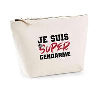 Trousse Je suis Un Super Gendarme | Pouch | Idée Pochette Toilette Maquillage Transport Cadeau Anniversaire Fête Original Famille Travail Départ Collègue Retraite