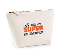 Trousse Je suis Un Super kinésithérapeute | Pouch | Idée Pochette Toilette Maquillage Transport Cadeau Anniversaire Fête Original Famille Travail Départ Collègue Retraite