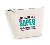Trousse Je suis Un Super pharmacien | Pouch | Idée Pochette Toilette Maquillage Transport Cadeau Anniversaire Fête Original Famille Travail Départ Collègue Retraite