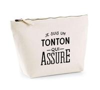 Trousse Je suis Un Tonton Qui Assure | Pochette Toilette Maquillage | Idée Cadeau Oncle Humour Original Noël Anniversaire Famille Drôle Unique