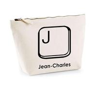 Trousse Jean-Charles Lettre Clavier | Pochette Toilette Maquillage | Idée Cadeau Prénom Informaticien Geek Gamer Anniversaire Oncle Parrain Beau Papa Collègue Départ Retraite Noël