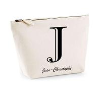 Trousse Jean-Christophe Lettre Chic | Pochette Toilette Maquillage | Idée Cadeau Prénom pour Cuisinier Barbecue Jardinage Oncle Parrain Beau Papa Collègue Départ Retraite Noël
