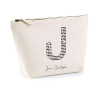Trousse Jean-Christophe Lettre Littérature | Pochette Toilette Maquillage | Idée Cadeau Prénom Livre Lecture Anniversaire Oncle Parrain Beau Papa Collègue Départ Retraite Noël