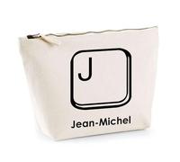 Trousse Jean-Michel Lettre Clavier | Pochette Toilette Maquillage | Idée Cadeau Prénom Informaticien Geek Gamer Anniversaire Oncle Parrain Beau Papa Collègue Départ Retraite Noël