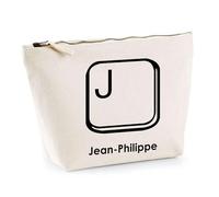 Trousse Jean-Philippe Lettre Clavier | Pochette Toilette Maquillage | Idée Cadeau Prénom Informaticien Geek Gamer Anniversaire Oncle Parrain Beau Papa Collègue Départ Retraite Noël