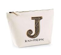 Trousse Jean-Philippe Lettre Viking | Pochette Toilette Maquillage | Idée Cadeau Prénom Motard Jeux de Rôle Vidéo Anniversaire Oncle Parrain Beau Papa Collègue Départ Retraite Noël