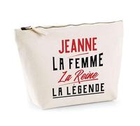 Trousse Jeanne la Femme la Reine la Légende | Pochette Toilette Maquillage | Idée Cadeau Petite Amie Copine Maman Amour Humour Noël Anniversaire Fête des Mères